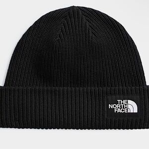 Unisex The North Face Black Ribbed Logo Beanie Hat